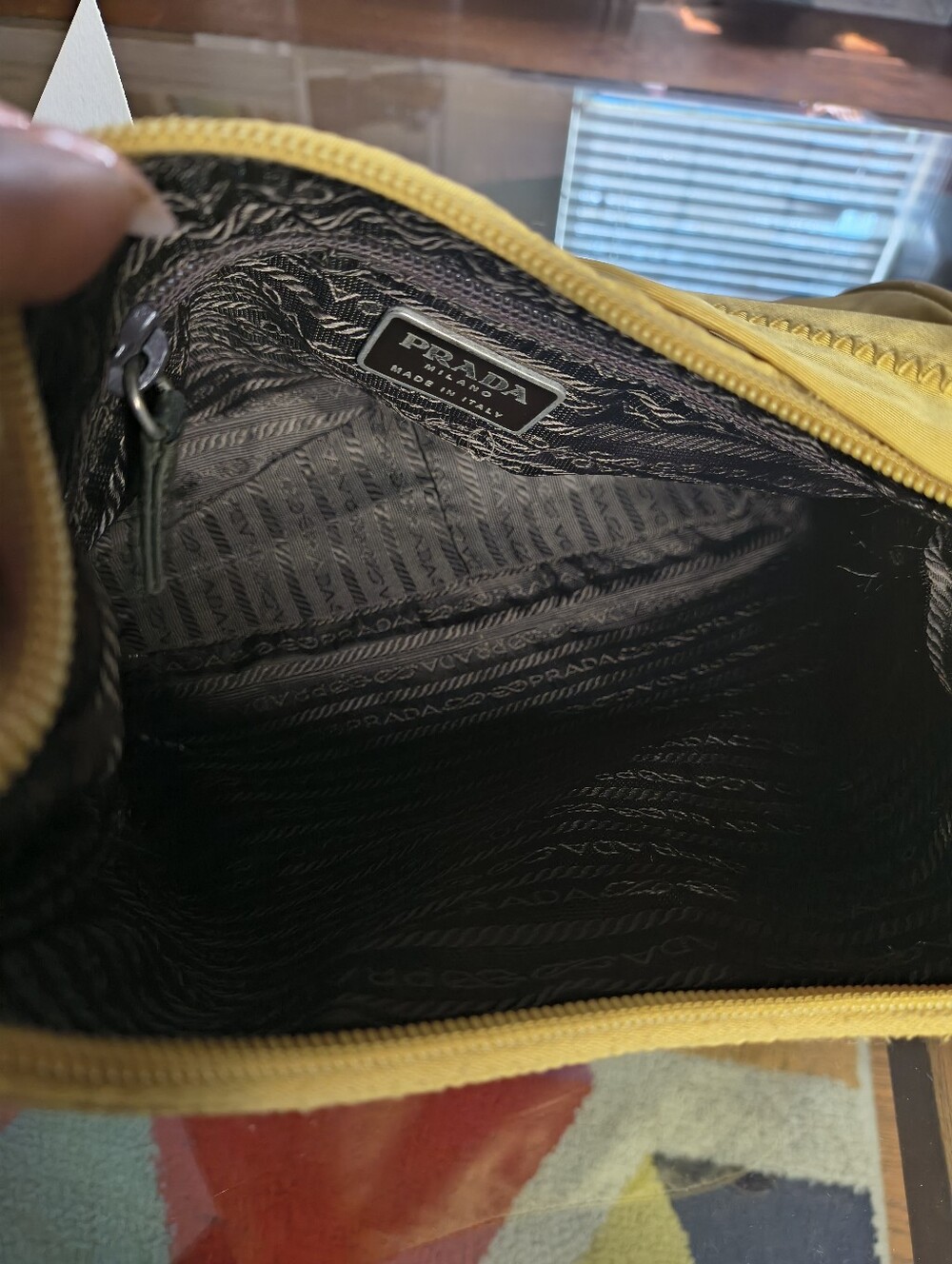 Vintage Prada Rare Yellow Tessuto Nylon Hobo Shoulder Bag | Made in Italy | Y2K - Picture 8 of 12